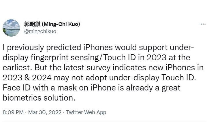 Under display Touch ID iPhone ruled out for at least the next two years