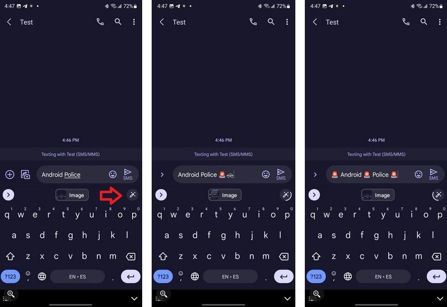 Gboard will find the appropriate emojis to put at the end of your message, or one that can fit between each word. Credit Android Police - Gboard&#039;s new feature adds contextual emoji(s) to your messages