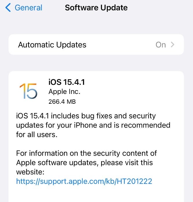 Apple released iOS 15.4.1 today - Apple kills iPhone battery draining issue with the latest update to iOS 15.4.1