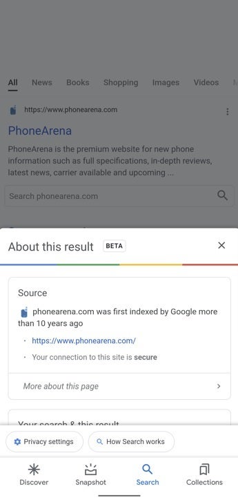 About this result allows you to determine how trustworthy a website is - Google Search features prevent users from believing &quot;fake news&quot;