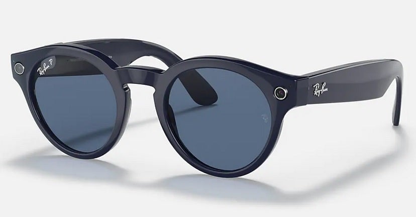 One of the RayBan Stories glasses that is part of a partnership between Ray Ban and Meta - Zuckerberg pushing Meta to release smart glasses in 2024; CEO wants an "iPhone moment"