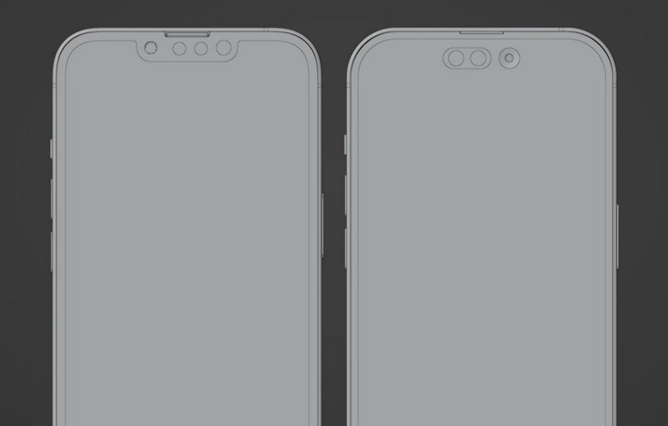 Render of the iPhone 13 Pro at left and iPhone 14 Pro at right - Why renders of the iPhone 14 Pro show more rounded corners than the iPhone 13 Pro