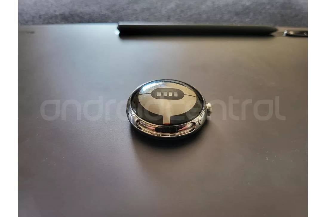 This image shows the rear of the Pixel Watch - Pixel Watch found chilling in a US restaurant ahead of launch