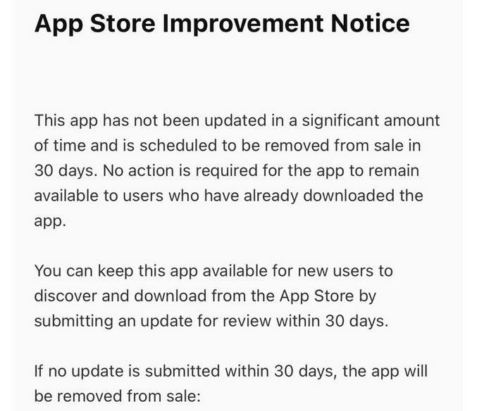Apple warns developers to update their apps - Apple warns developers: apps that are outdated will be removed from the App Store