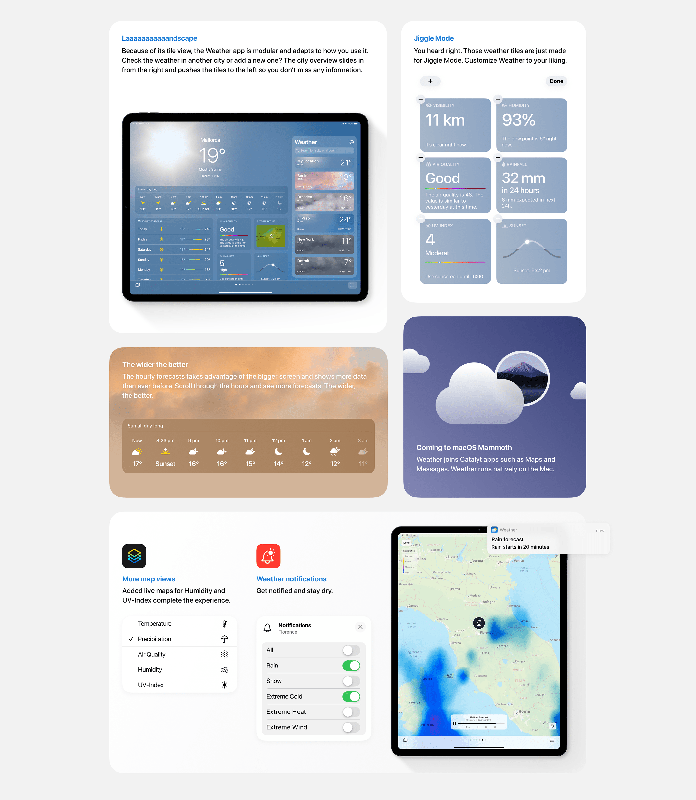 Weather app concept drawing by designer Timo Weigelt - Will Apple ever figure out how to make a weather app for the iPad?