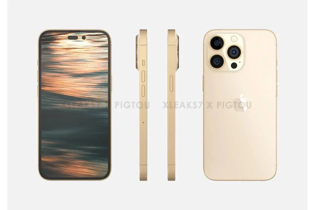 Render leaked earlier showcases the iPhone 14 Pro in Gold color - iPhone 14 colors expectations: what we've heard so far