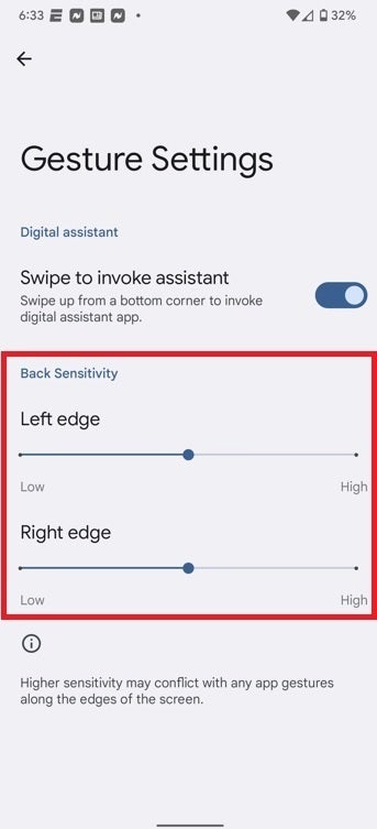 Android users can customize the sensitivity of the back gesture - Google working on predictive back gestures to improve Android
