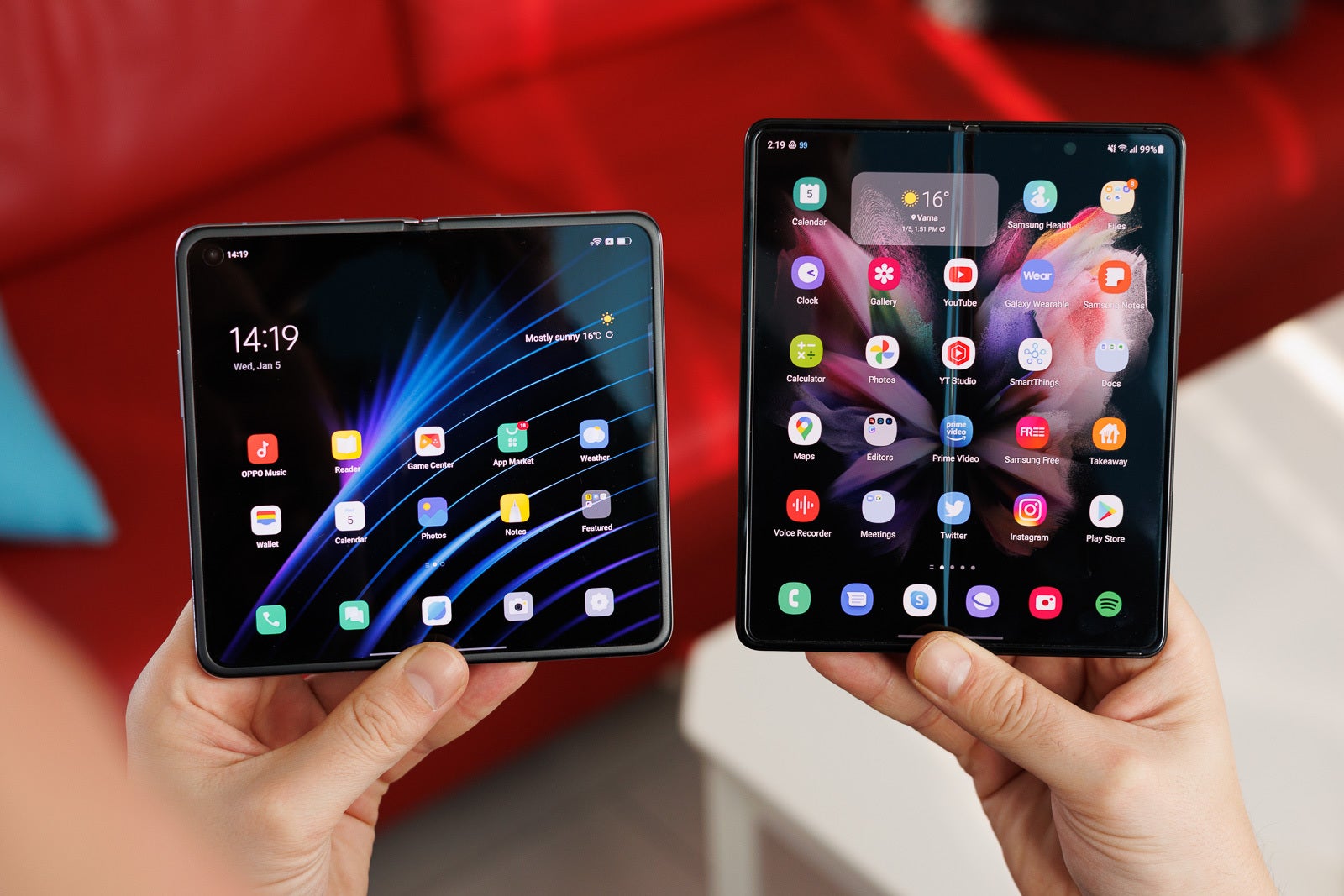 The Oppo Find N (left) next to the Galaxy Z Fold 3 - Can a foldable replace both my phone and tablet?