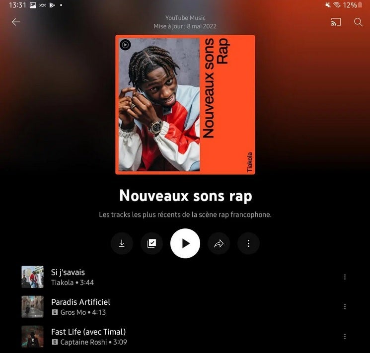 A new interface for the YouTube Music iOS and Android playlists is being tested.  A new version of the playlist interface will appear in YouTube Music