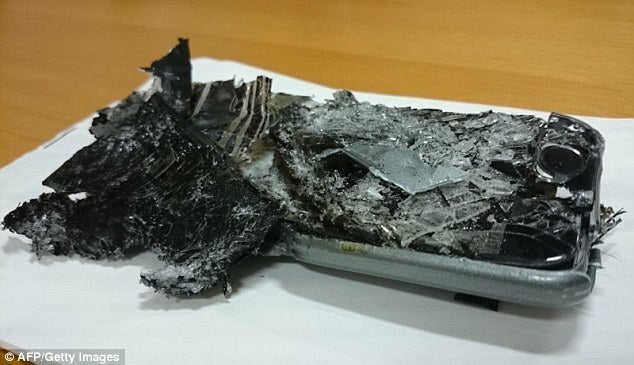 This iPhone was caught in a Qantas business seat in 2016 and when the battery was punctured, it started an in-flight fire - Apple iPhone gets stuck inside Qantas aircraft, earns frequent flyer miles