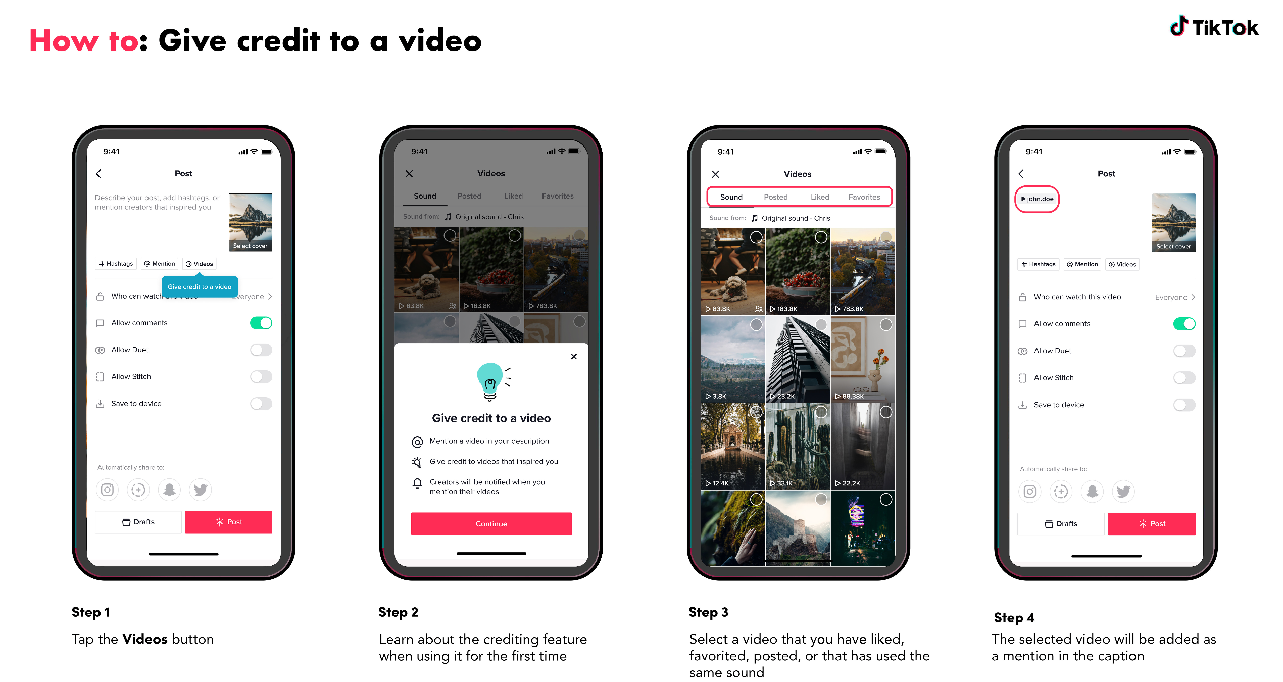 TikTok introduces users to ways to recognize ideas from other authors