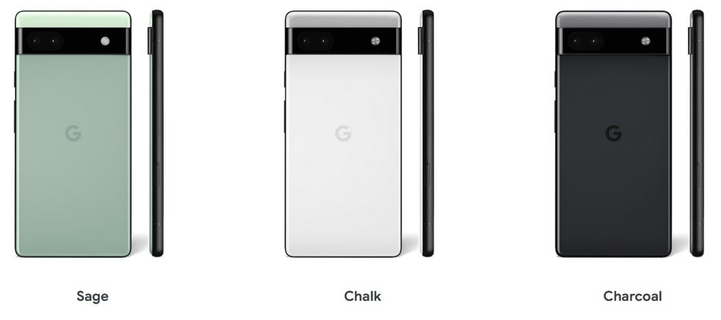The mid-range Pixel 6a is offered in three colors. - Official Pixel 6a unboxing video shows off the new under-display fingerprint scanner for the phone