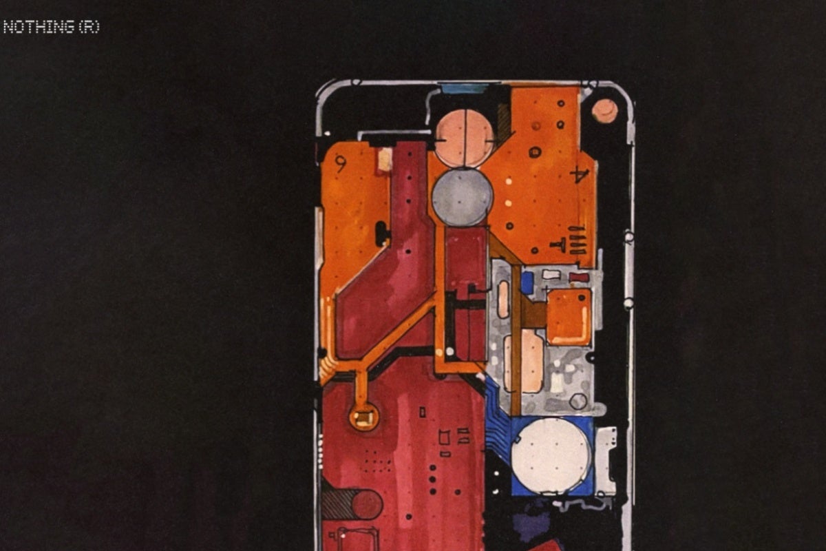 A sketch depicting one of many transparent designs considered for the Nothing Phone (1). - Transparent Nothing Phone (1) design is confirmed ahead of possible July release