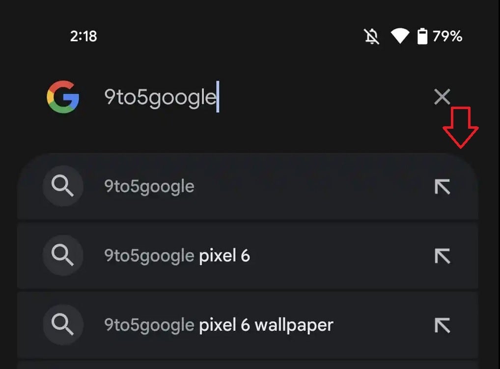 What the Google Search list looks like in Android 13 beta. Note the rounded corner for the Search result at the top of the list - Android 13 beta brings slightly new rounded design to Google Search lists