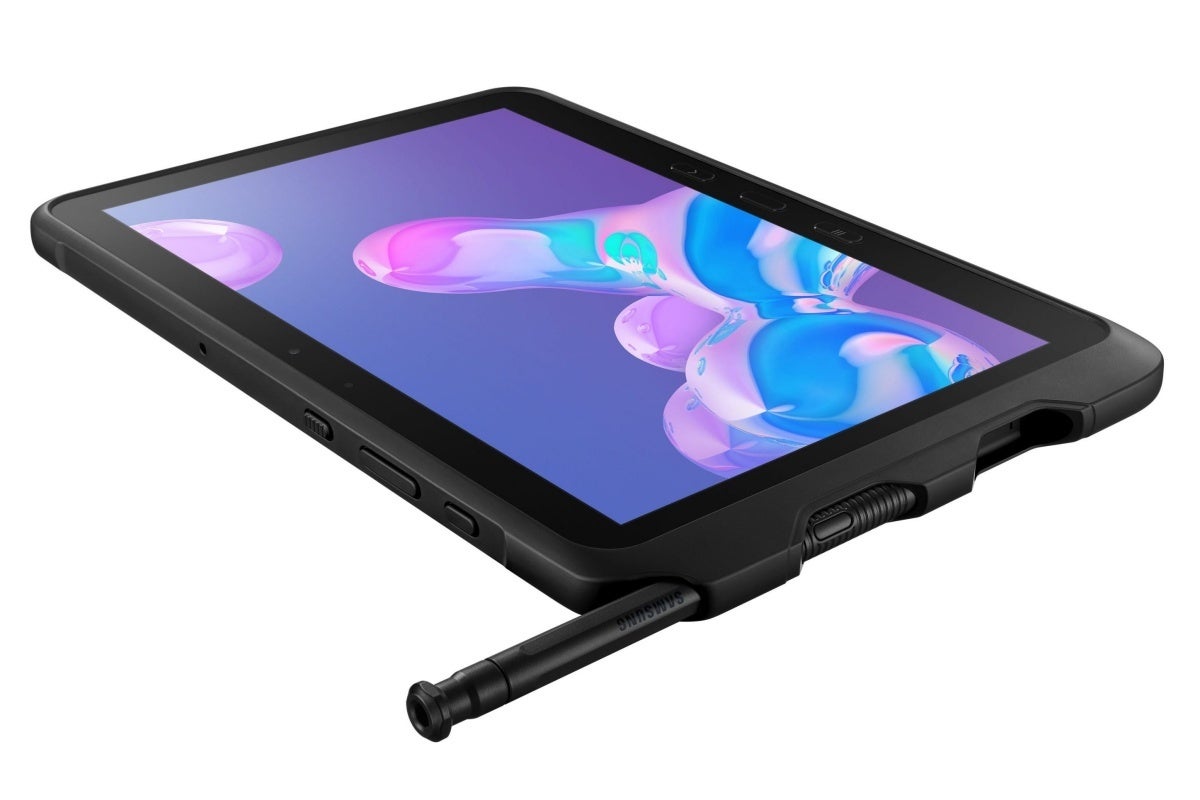 This is the original Galaxy Tab Active Pro with a rugged design and built-in stylus. - Samsung's next rugged phone and tablet get new names and other pre-release details
