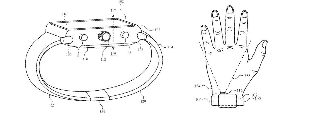 Illustration from the patent - Apple researching how to fit a camera into Apple Watch's Digital Crown