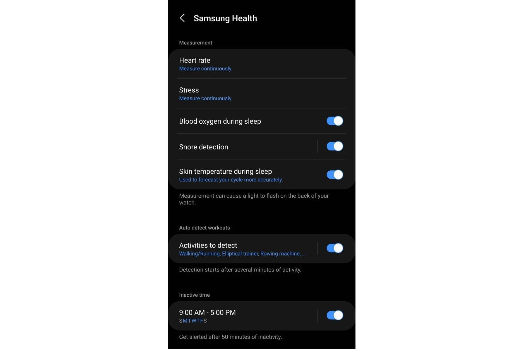 L'ultimo aggiornamento dell'app Samsung Health suggerisce che Galaxy Watch 5 avrà un sensore di temperatura - L'evidenza della funzione termometro Galaxy Watch 5 si presenta nell'app Samsung Health