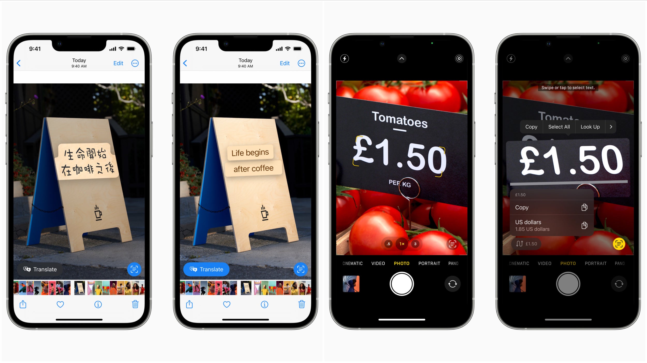 Live Text for video can translate text and convert currency. - iOS 16 sends iPhone 14 back to 2012 with old Android features and 2032 with jaw-dropping AI tricks