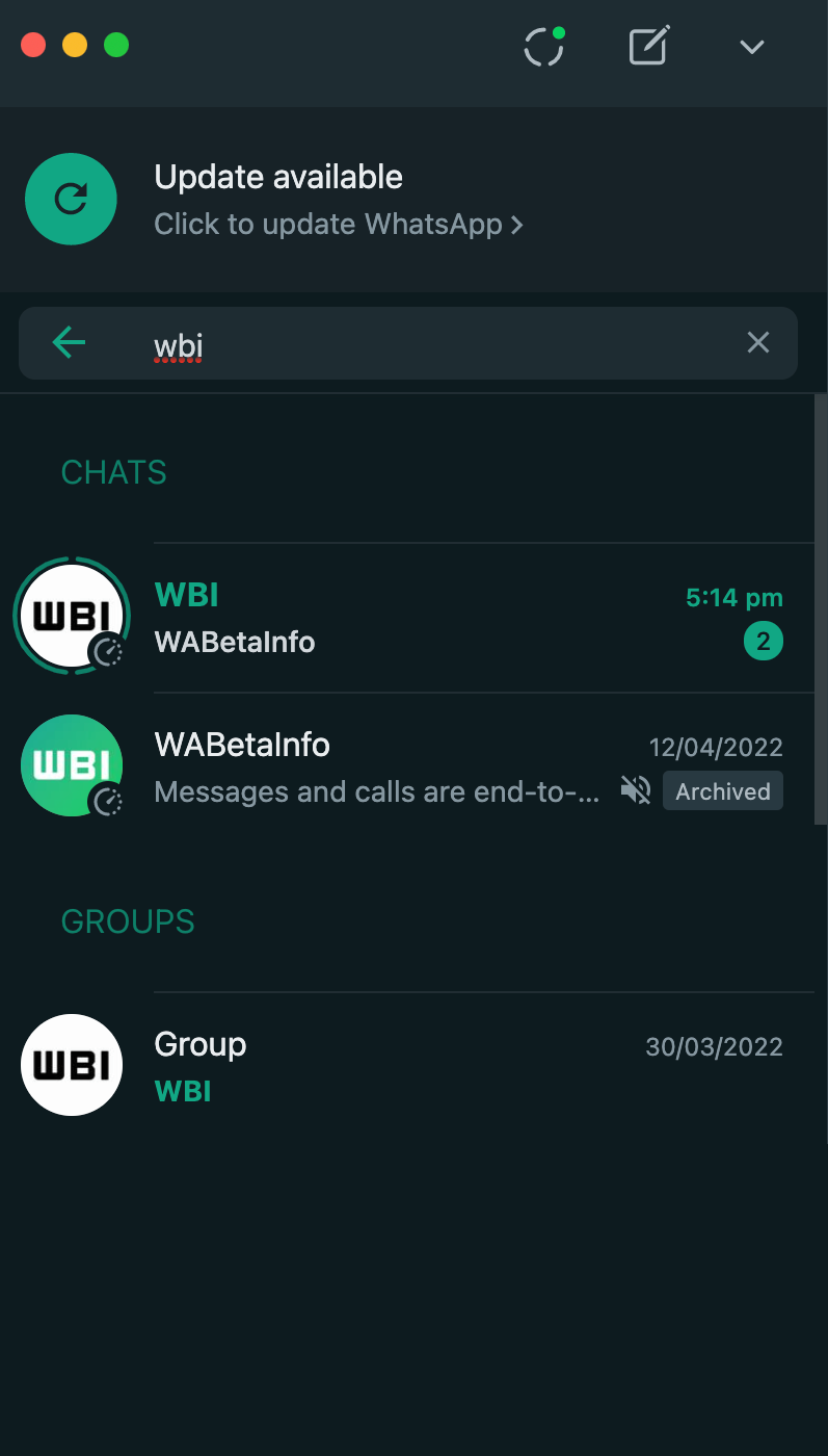 WhatsApp menunjukkan waktu ketika teman Anda memperbarui statusnya langsung di daftar obrolan Anda
