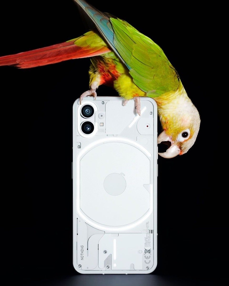 The Nothing Phone (1) in all its transparent (but not so revealing) glory. - Nothing finally gives us a full-body image of the Nothing Phone (1)