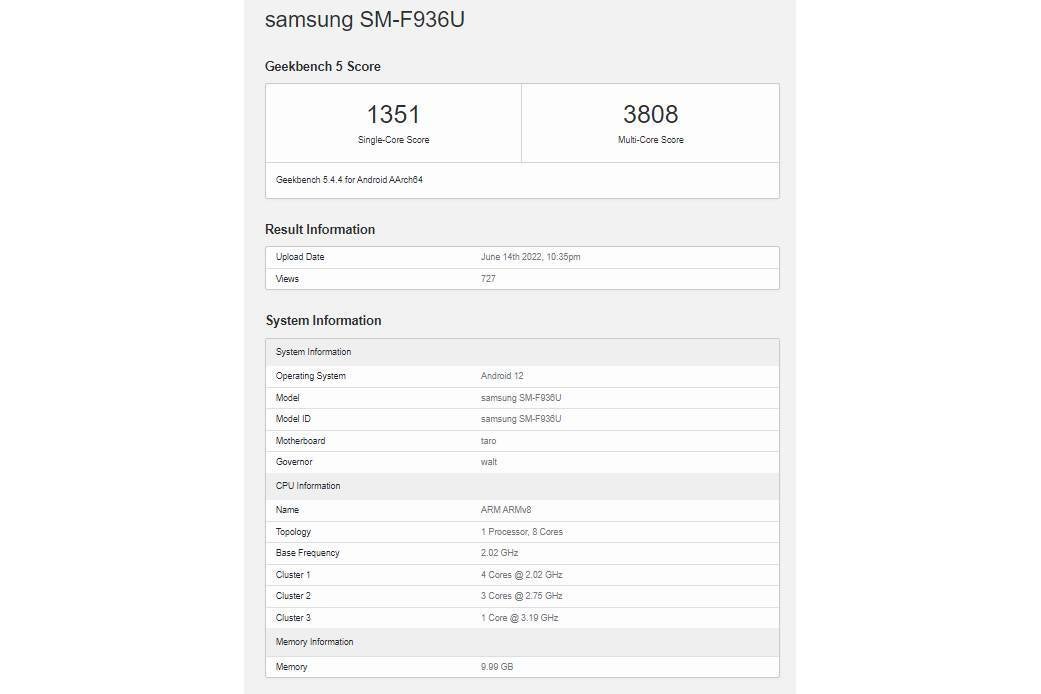 Galaxy Z Fold 4 ha trapelato i punteggi dei benchmark: i presunti benchmark Galaxy Z Fold 4 rivelano enormi miglioramenti delle prestazioni