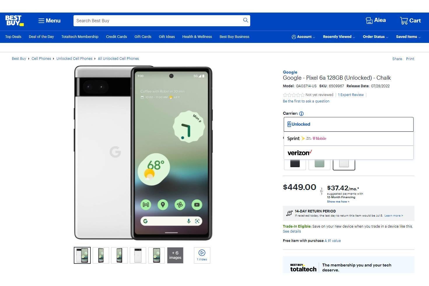 Pixel 6a har nu kommit till Best Buy-webbplatsen - Pixel 6a kommer äntligen till den amerikanska butiken
