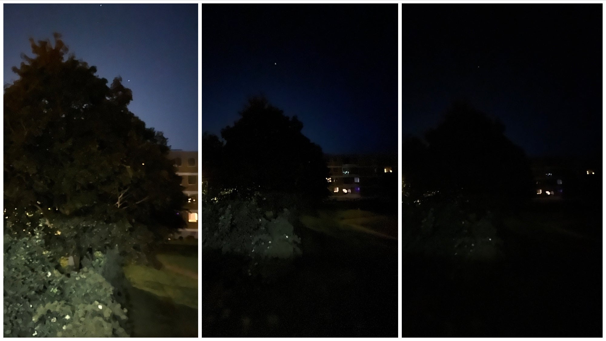 iPhone 13 - Primary camera (Night Mode), Ultra-wide camera (Night Mode ON), Ultra-wide-camera (Night Mode OFF). - iPhone 13, Galaxy S22, Pixel 6 show Apple, Samsung, Google don’t take ultra-wide cameras seriously
