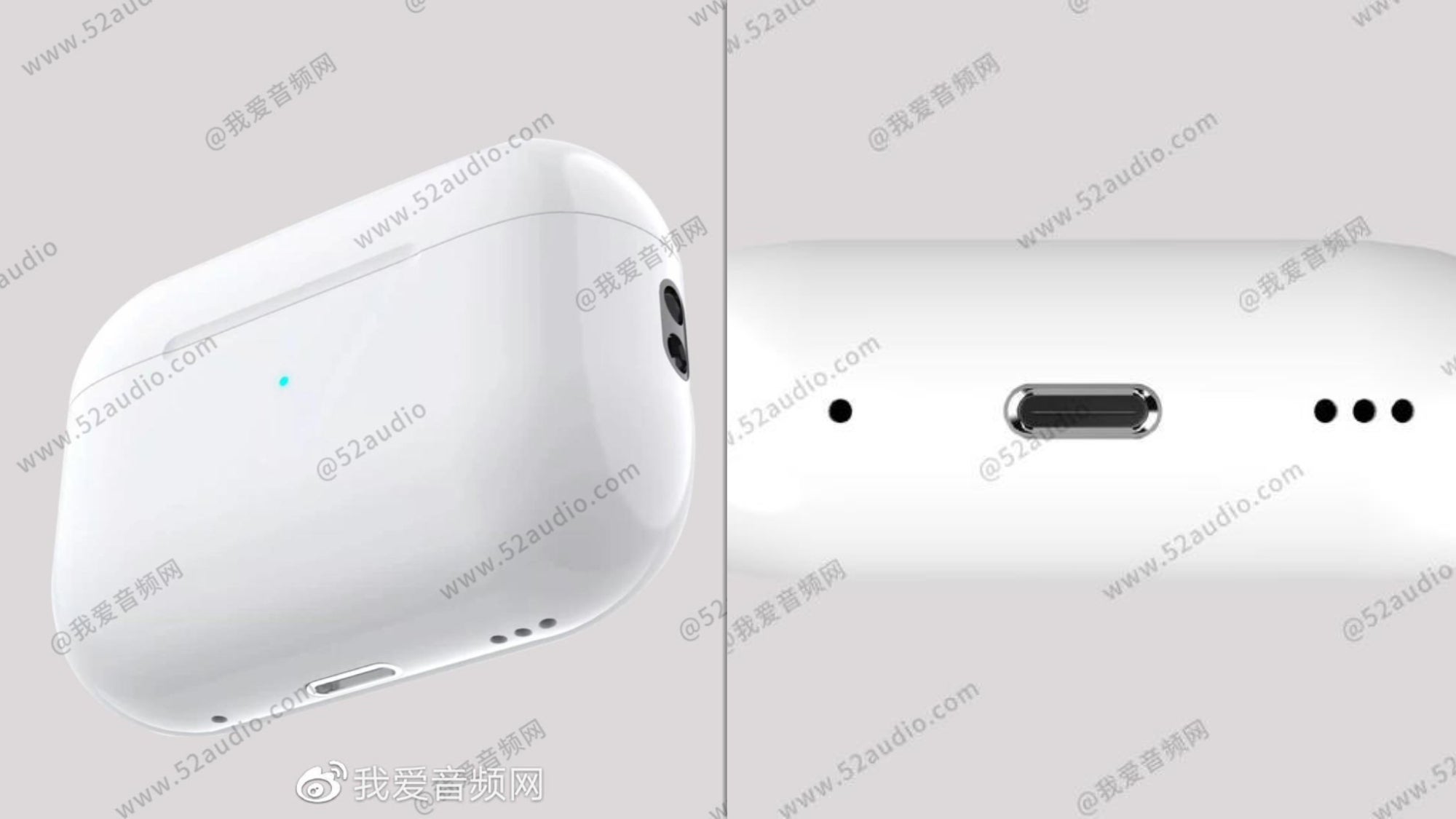 Note the speaker holes, which should also hide the microphones on the new AirPods Pro 2 case.  - Apple's total USB-C transition begins: New AirPods Pro 2 now, iPhone 15 to follow (Apple subscription)
