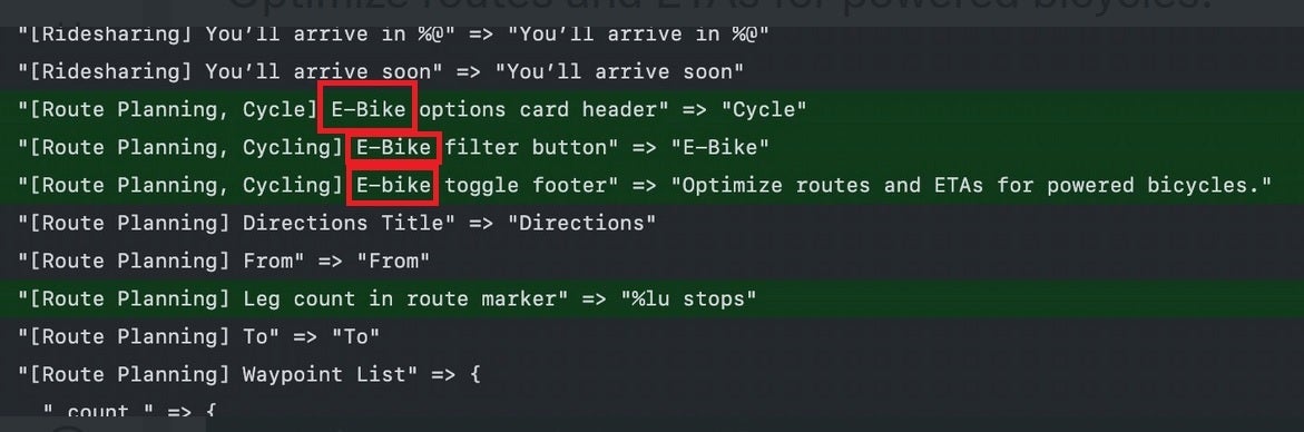 Code in Apple Maps discovered by developer Steve Moser mentions E-Bikes - Apple Maps could get a  feature that Google Maps doesn't have