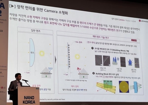 The LG Innotek CTO presenting their metalens development - LG metalenses promise ultracompact phone cameras that may not stick out