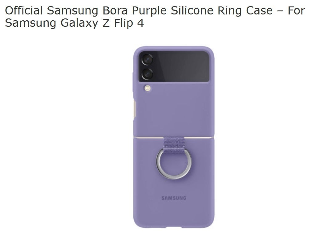 Bora Purple Silicone Ring Case untuk Galaxy Z Flip 4 - Lihat contoh kasing resmi Samsung untuk Galaxy Z Fold 4 dan Galaxy Z Flip 4