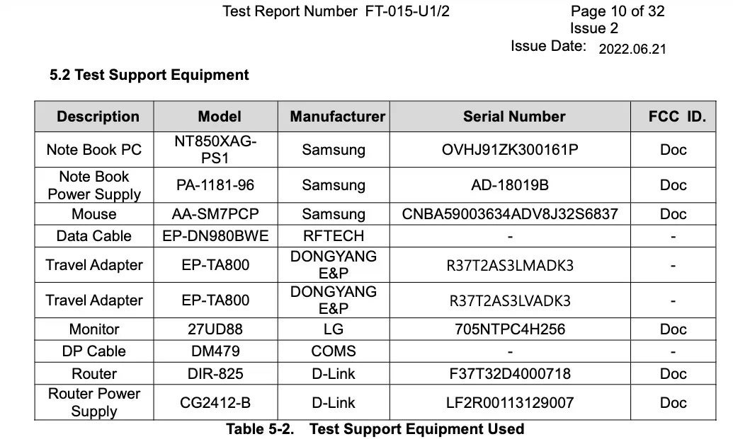The Z Fold 4 FCC test setup - Unlocked Samsung Galaxy Z Fold 4 model gets the FCC nod but strangely with a 25W charger