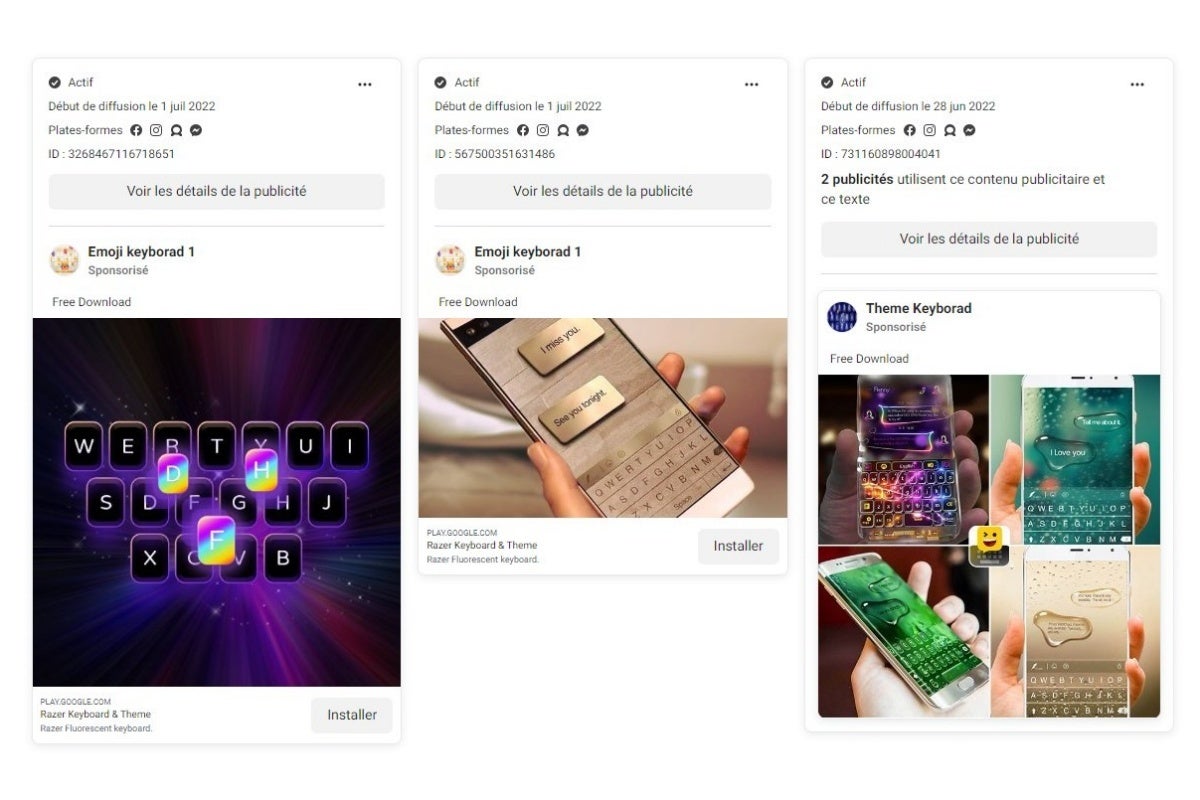These are all Facebook ads for a malicious Android app. - Three million+ Android users must delete these apps after Google left them lurking in the Play Store
