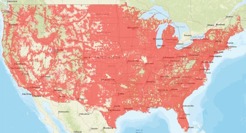 Verizon coverage map (FCC)