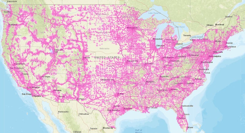 T-Mobile coverage map (FCC)