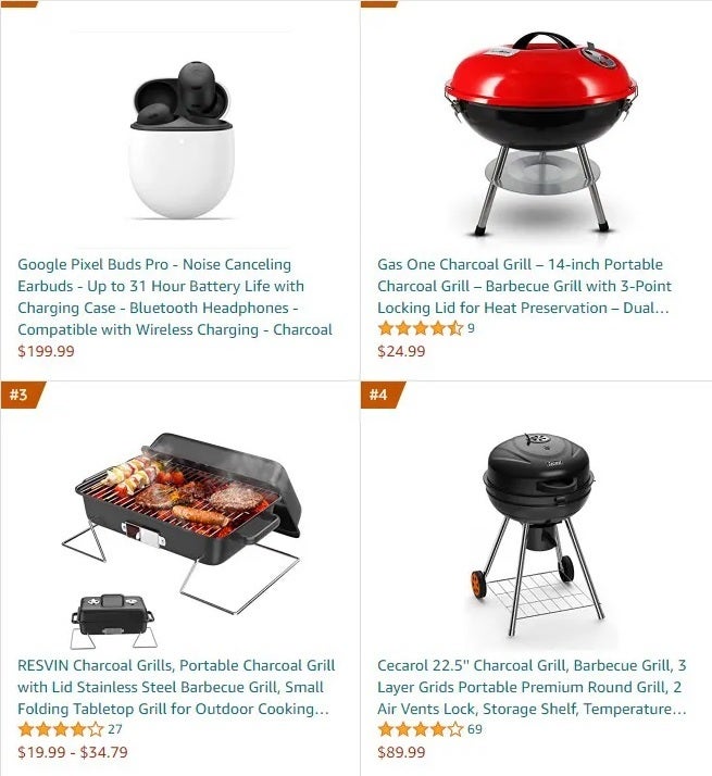 Imagine how good a burger will taste after being grilled on the Pixel Buds Pro - Amazon's top new charcoal grill is the Pixel Buds Pro; wait, what?