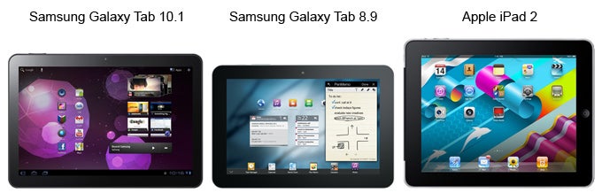 Thin is in: Samsung Galaxy Tab 10.1 vs Samsung Galaxy Tab 8.9 vs Apple iPad 2 specs