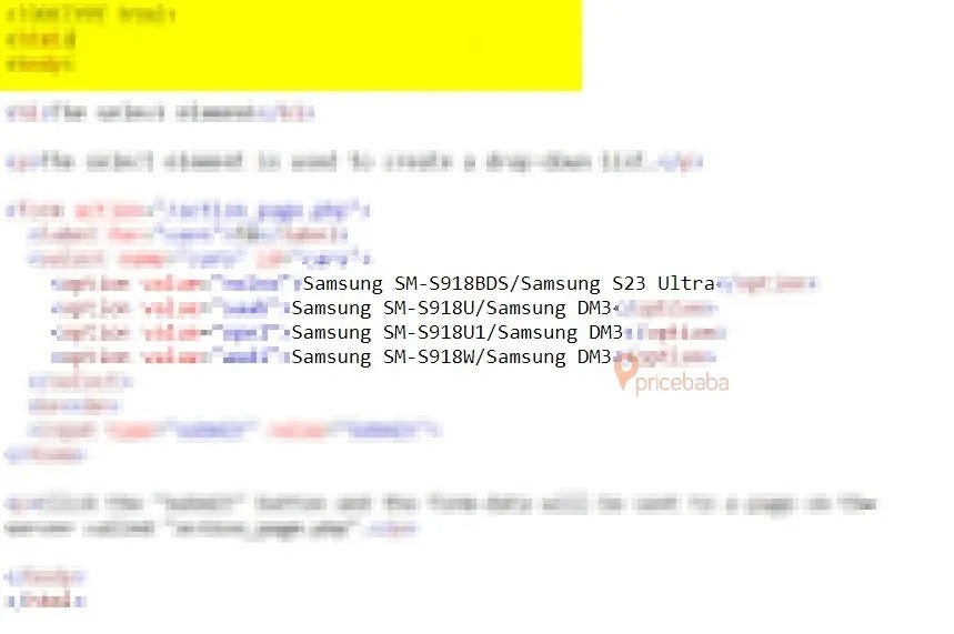 Alleged Galaxy S23 Ultra firmware mention - Samsung&#039;s Galaxy S23 Ultra model numbers and secret codename leak out