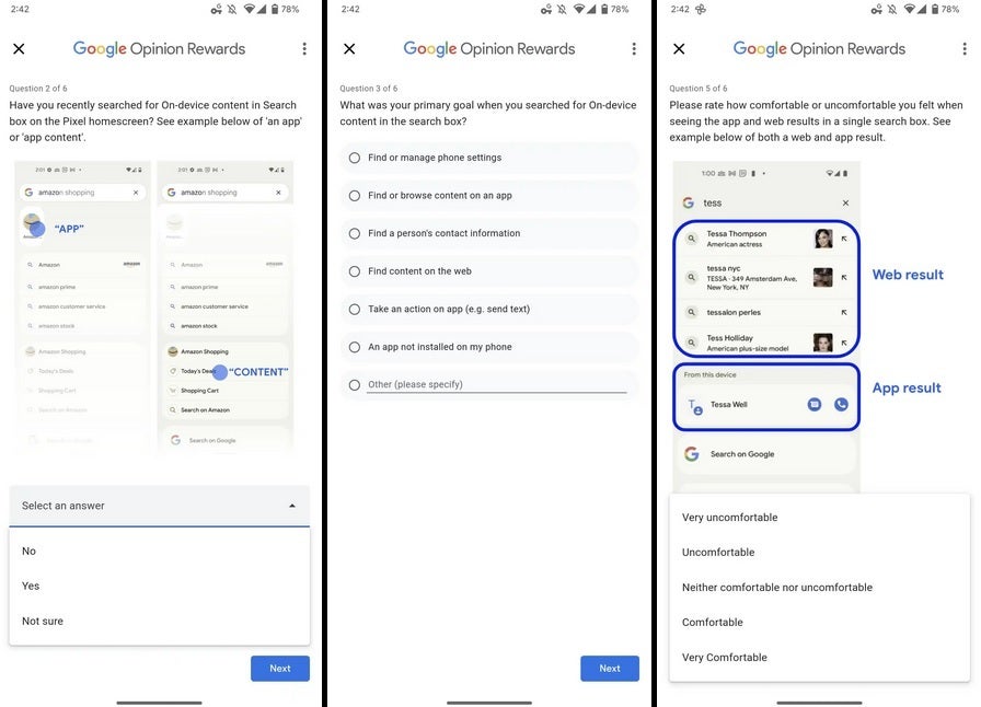 O Google recebe feedback dos usuários do Pixel graças ao aplicativo Google Opinion Rewards.  Credit-9to5Google - Android 13 trará mudanças na caixa de pesquisa do Pixel Launcher