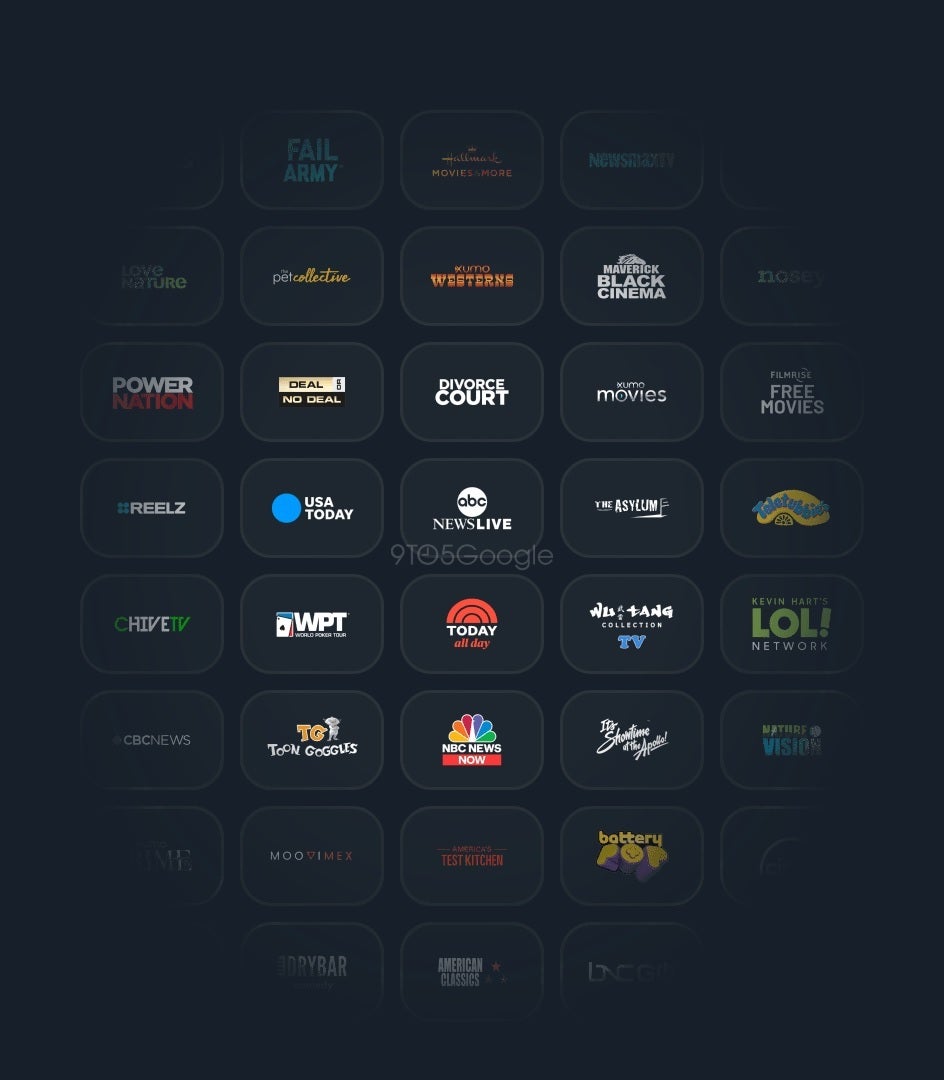 Hidden in the Android TV app is an image that reveals some of the television channels coming to the Google TV app - 50 free TV channels are coming to Google TV; no downloading or subscriptions will be required