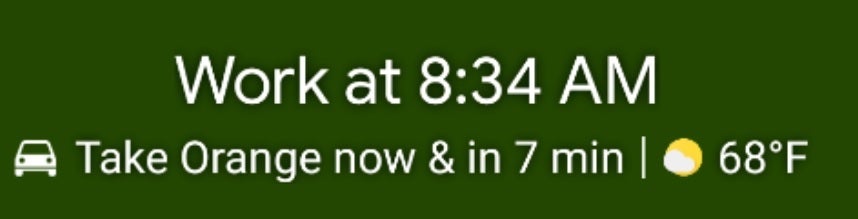 Seperti apa tampilan Komuter di At a Glance.  Credit-Redditor u/Ra1n69 - Sekilas tentang Pixel mendapatkan kembali fitur yang sangat berguna yang hilang karena pandemi