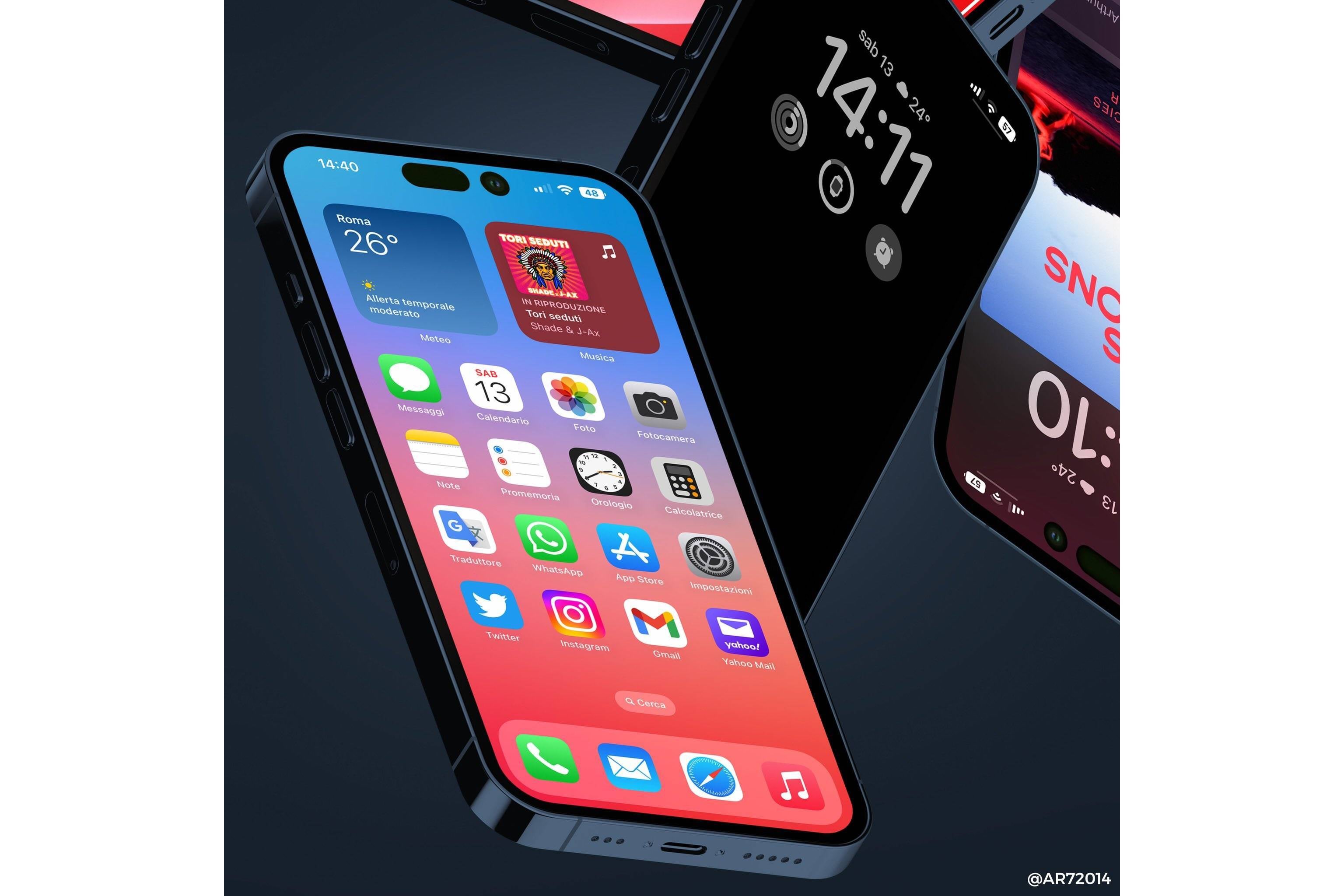 iPhone 14 Pro Renders Based on Rumors - Stunning Concepts Envision iPhone 14 Pro Running iOS 16