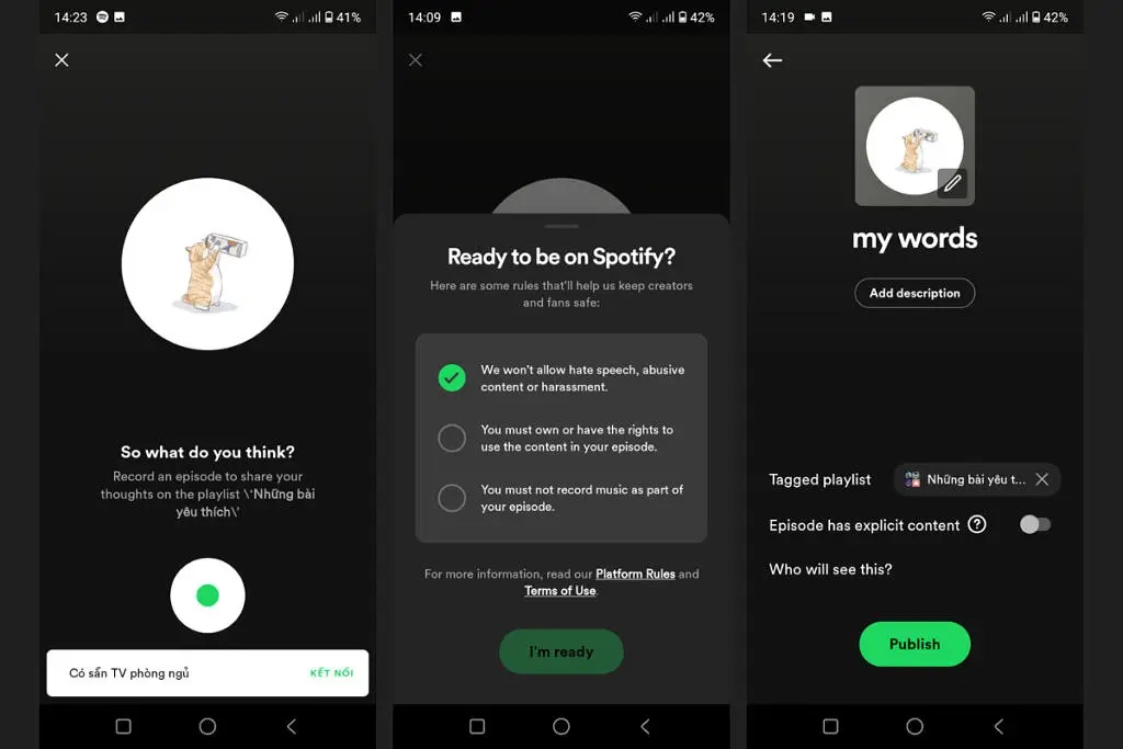 Spotify may give you the ability to react to music and publish your reaction as a podcast episode