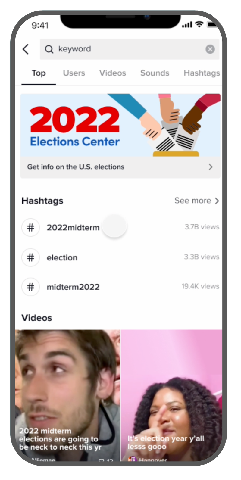TikTok's Election Center in action