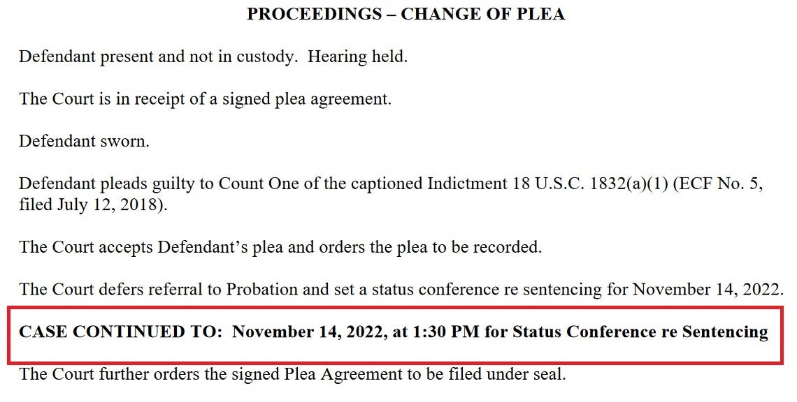 After pleading guilty to stealing computer files from Apple, Xiaolang Zhang could be sentenced to 10 years in prison and a $250,000 fine - Ex-Apple engineer pleads guilty to stealing documentation about the Apple Car