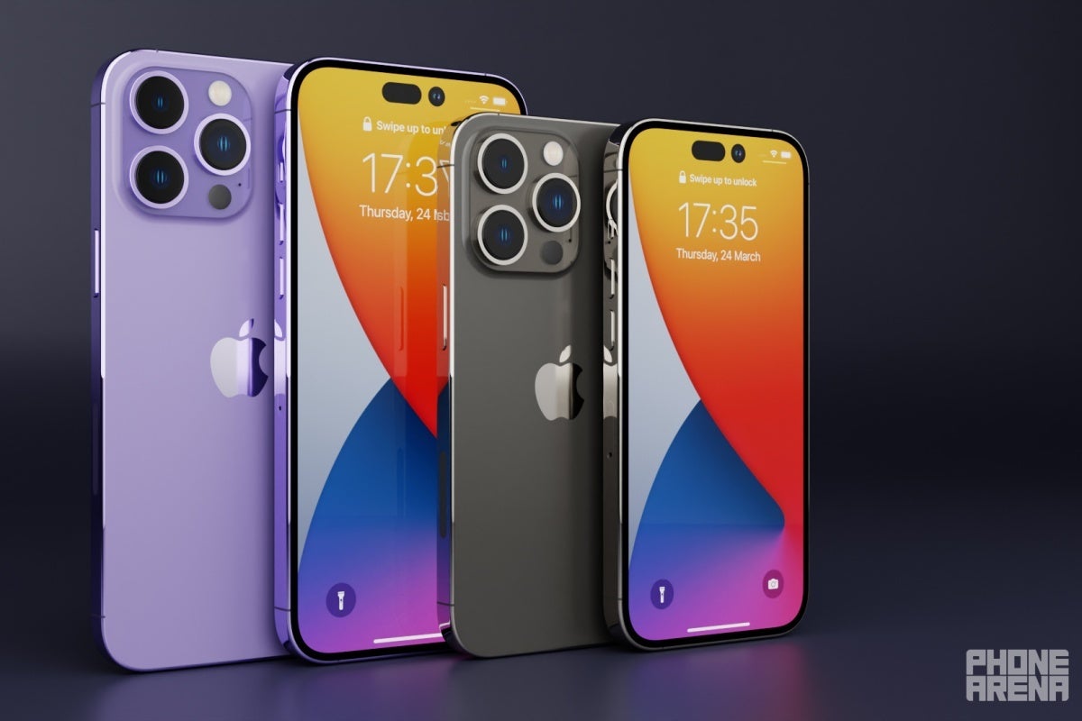 Concept renders of iPhone 14 Pro and 14 Pro Max based on existing rumors and leaks.  - Unverified source reveals iPhone 14 colors, storage, charging speed, price and more
