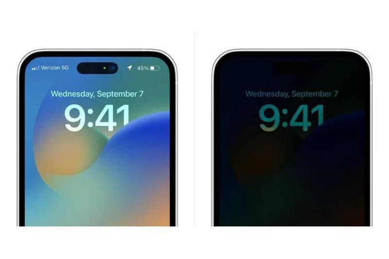 Images give sneak peek at iPhone 14 Pro's always-on mode and redesigned status bar