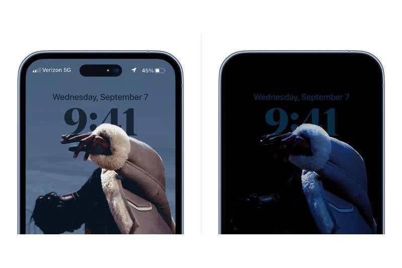 Images give sneak peek at iPhone 14 Pro's always-on mode and redesigned status bar