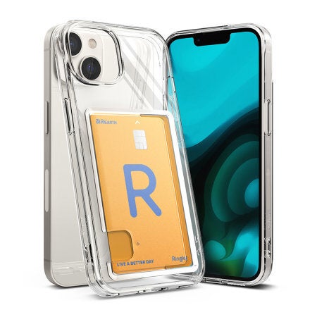Capa transparente para iPhone 14 Plus Ringke Fusion com slot para cartão - as melhores capas para iPhone 14 Plus atualmente disponíveis