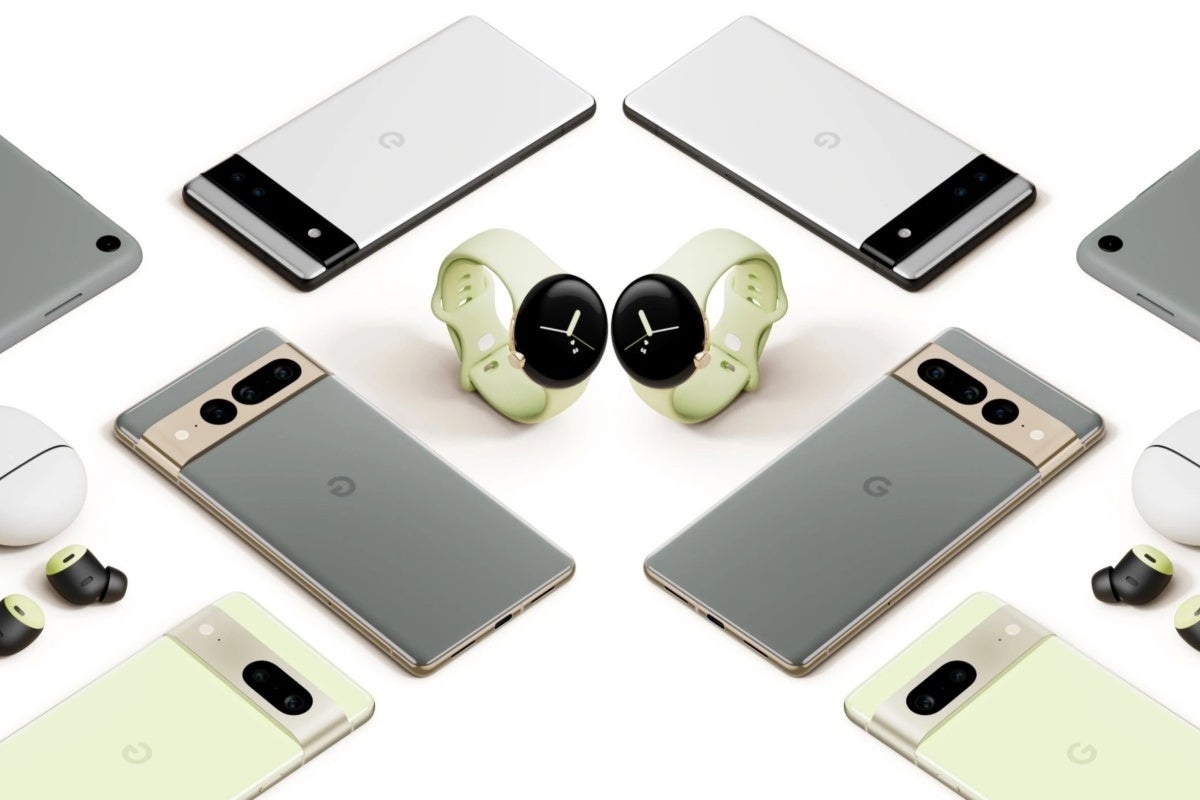 The Pixel (7) Ultra is obviously not pictured here. - Here are a bunch of newly leaked Google Pixel Fold, Pixel Ultra, and Pixel Tablet details